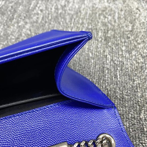 100% Authentic Saint Laurent Kate Blue Leather Shoulder Bag - Picture 12 of 14